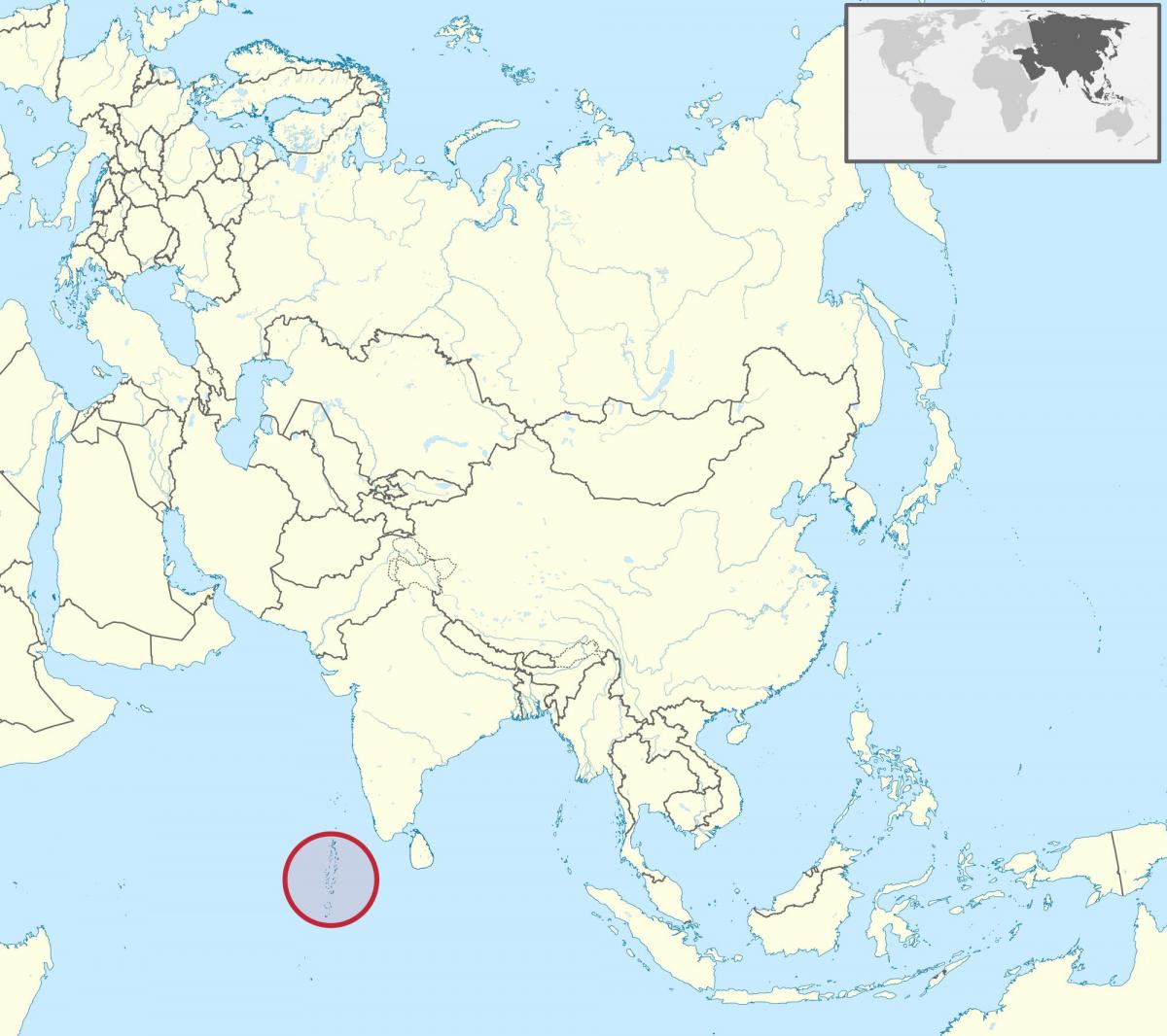 карта Малдиви карта Азије