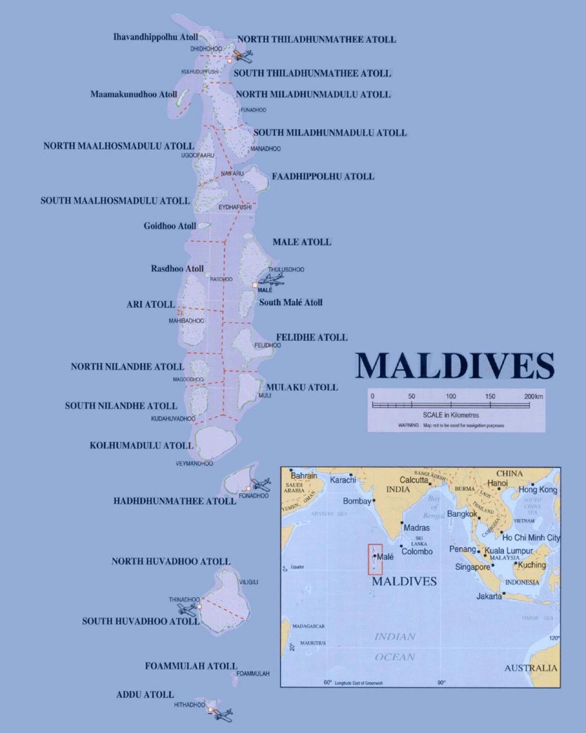 карта Малдиви