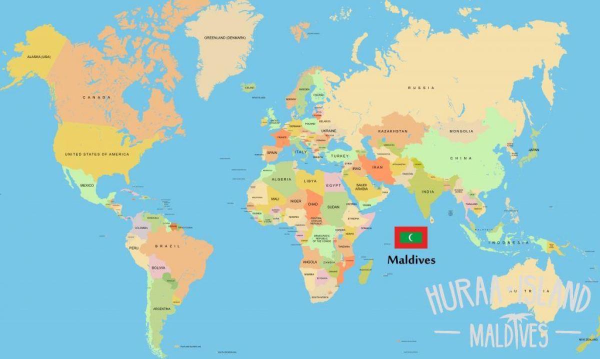 показати Малдиви на мапи света
