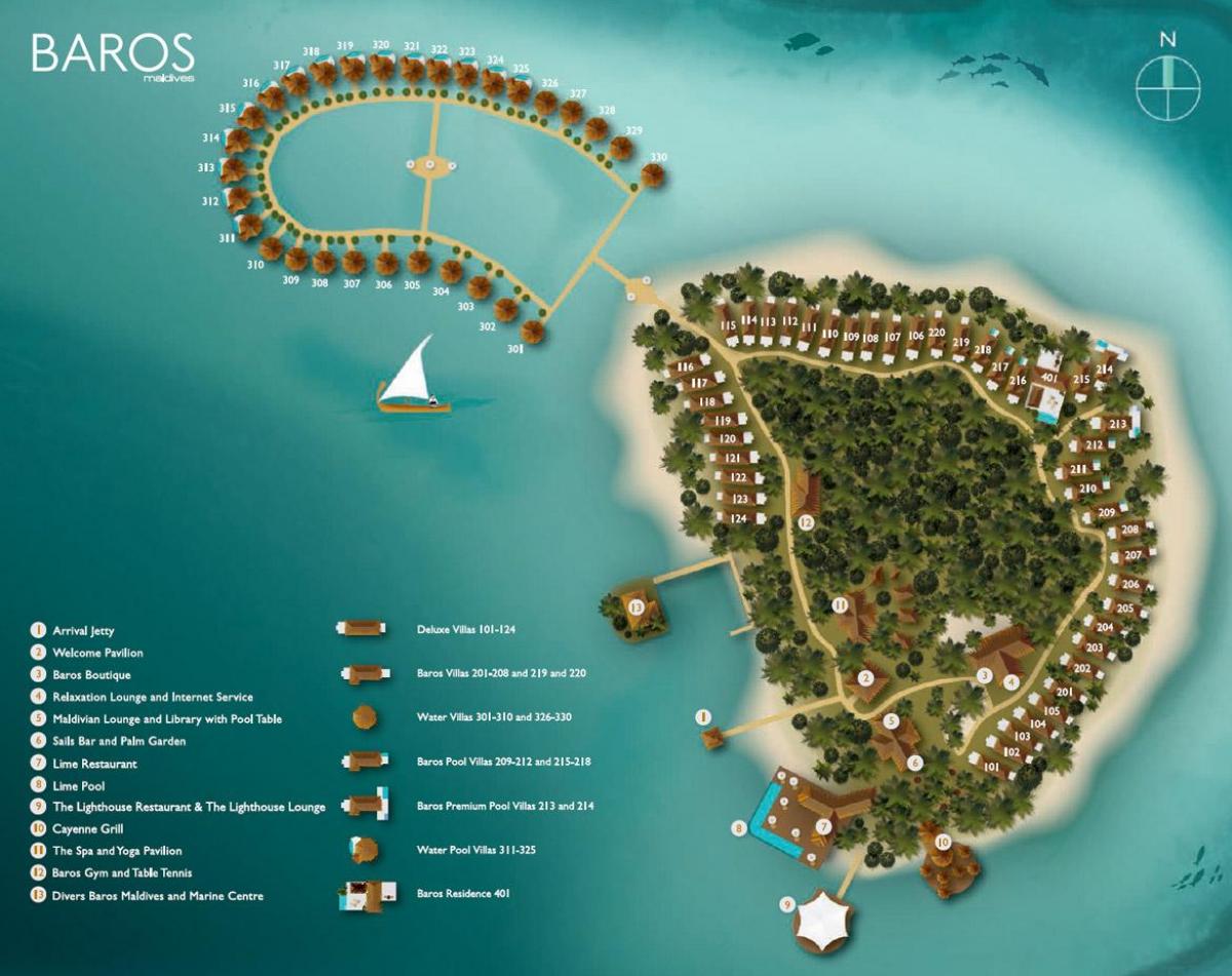 карта барос Малдиви