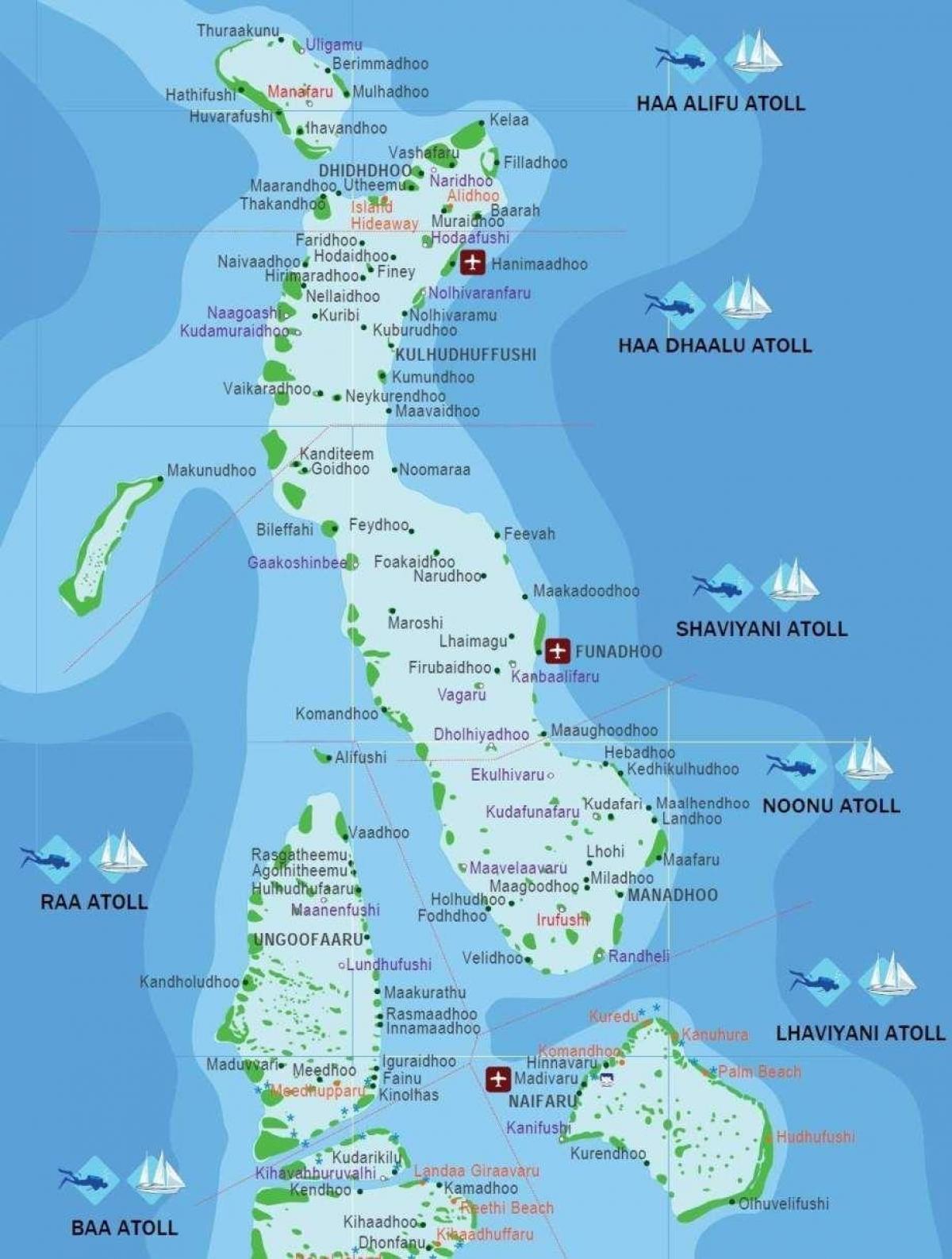 иле Малдиви мапи