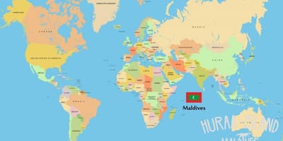 Карта Малдиви на мапи света