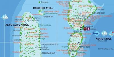 Карта Малдиви туристички